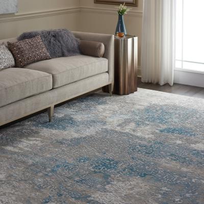 The Rug Seller Karma Rugs KRM07 in Ivory and Light Blue
