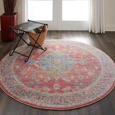 The Rug Seller Ankara Global Circle Traditional Persian rug ANR01 in Multi&nbsp;183x183cm