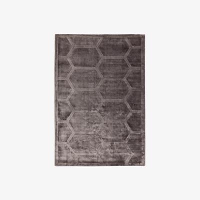 The Rug Seller Modern Plain Kingsley Rug with Carved Design in Gunmetal&nbsp;160x230cm