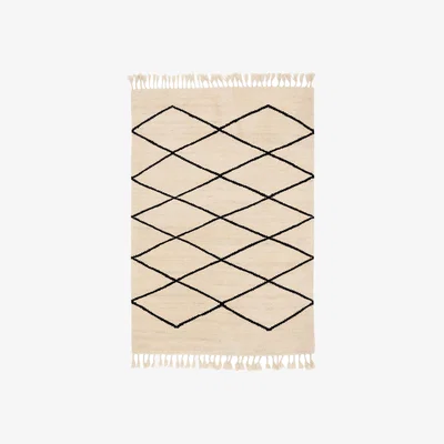 The Rug Seller Arabiska 063401 Moroccan Wool Rugs in Beige Black by Brink and Campman