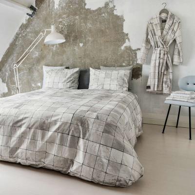 The Rug Seller Snurk Tiles Geometric Cotton Bedding Duvet Cover and Pillowcase in Pearl White&nbsp;135X200cm