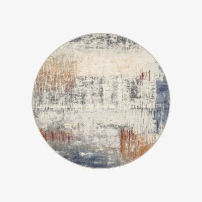 The Rug Seller Galleria Abstract Circle Round Rugs in 63393 6656 Blue