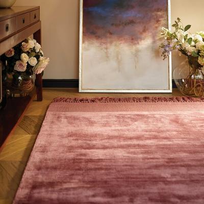 The Rug Seller Karma Tassle rugs in Tuscan Rose