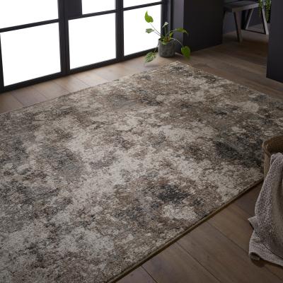 The Rug Seller Sanford 522X Distressed Modern Abstract Rug in Grey Multi120x170cm
