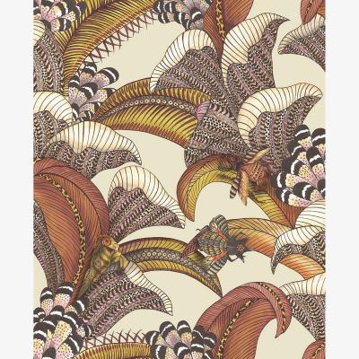The Rug Seller Hoopoe Leaves Wallpaper 119 1004 by Cole & Son in Crimson Red Multi&nbsp;Roll