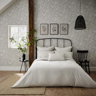 The Rug Seller Pure Linen Cotton Plain Dye Bedding by Morris & Co in Silver Grey&nbsp;65x65cm