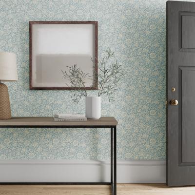 The Rug Seller Mallow Wallpaper 217071 by Morris & Co in Powder Blue&nbsp;Roll