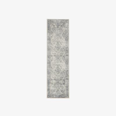 The Rug Seller Malta Traditional Border Hallway Runner Rugs MAI12 by Kathy Ireland in Ivory and Blue&nbsp;67x235cm