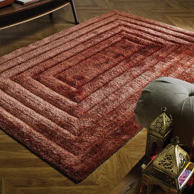 The Rug Seller Verge Ridge Rugs in Terracotta