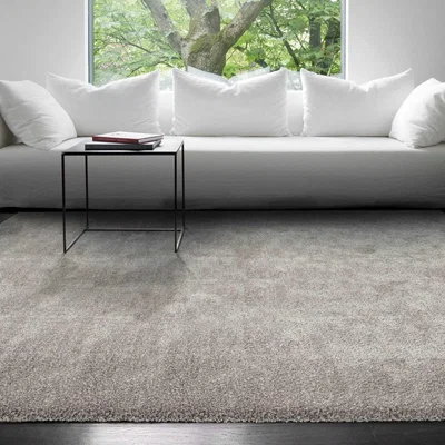 The Rug Seller Galaxy Plain Shaggy Rugs 45801 927 in Silver&nbsp;80x140cm