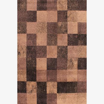 The Rug Seller Squares Geometric Rugs in Taupe Brown&nbsp;60x110cm