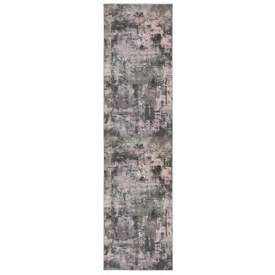 The Rug Seller Cocktail Wonderlust Hallway Runner Rugs in Grey Pink