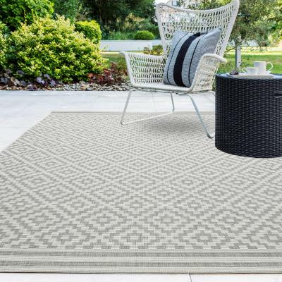 The Rug Seller Patio Diamond PAT11 Geometric Indoor Outdoor Rugs in Grey&nbsp;200x290cm