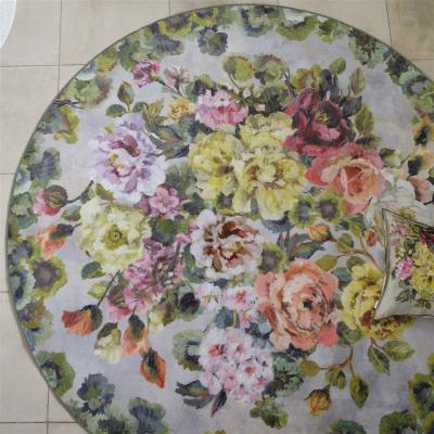 The Rug Seller Modern Grandiflora Rose Epice Round Circle Rug by Designers Guild