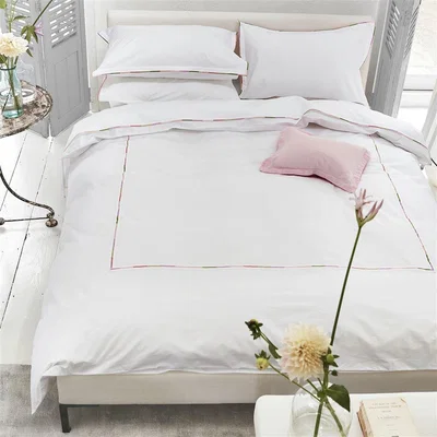The Rug Seller Pimlico Plain Duvet Cover and Pillowcase in Peony Pink by Designers Guild Bedding&nbsp;220x230cm