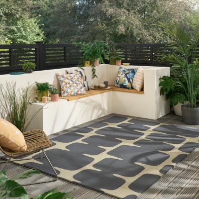 The Rug Seller Lohko Indoor Outdoor Rugs 425805 by Scion in Liquorice Black