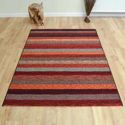 The Rug Seller Woodstock Boho Stripe Rugs 32743 1382 in Blue&nbsp;200x290cm