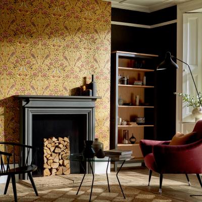 The Rug Seller Seasons By May Wallpaper 216685 by Morris & Co in Saffron Yellow&nbsp;Roll