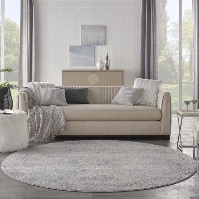 The Rug Seller Rustic Textures RUS09 Abstract Circle Rugs in Ivory Light Blue&nbsp;160x160cm