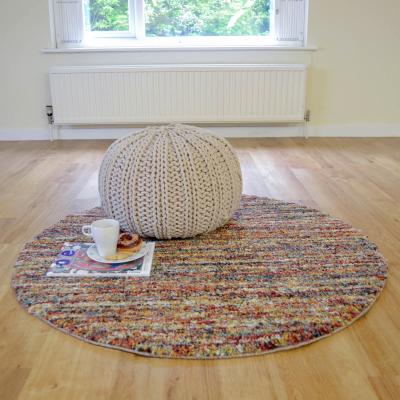 The Rug Seller Mehari 23067 2959 Abstract Shaggy Circle Rugs in Rust&nbsp;240x240cm