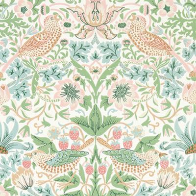 The Rug Seller Simply Strawberry Thief Wallpaper 217061 by Morris & Co in Cochineal Pink&nbsp;Roll