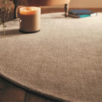 The Rug Seller Reef Plain Dye Eco Circle Rugs in Beige