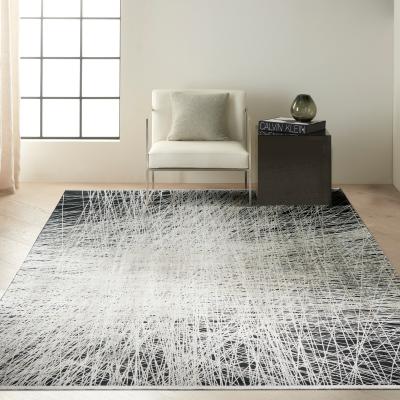 The Rug Seller CK50 Calvin Klein Balian Abstract Rugs CK55 in Black Silver274x366cm