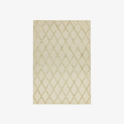 The Rug Seller Dixon Diamond Luxury Wool Viscose Rugs in Gold&nbsp;120x170cm