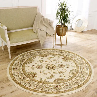 The Rug Seller Kendra Traditional Round Circle Rug 233O X in Cream