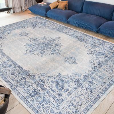 The Rug Seller Khayma Fairfield Rugs 8670 in Blue Border by Louis De Poortere