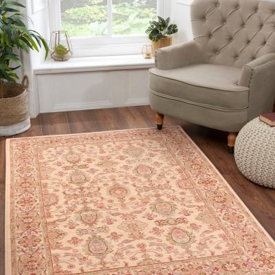 The Rug Seller Keshan Supreme Herati Traditional Rugs in Cream&nbsp;133x190cm