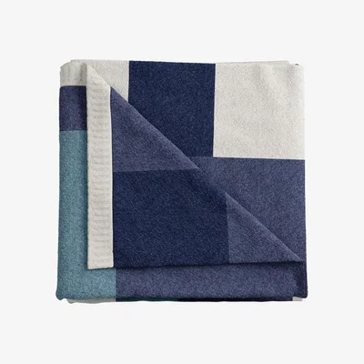 The Rug Seller Long Island Patchwork Knit Throw by Helena Springfield in Blue&nbsp;130x150cm