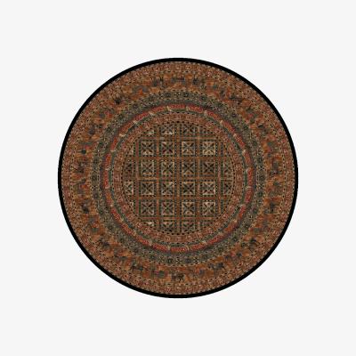 The Rug Seller Kashqai Traditional Persian Circle Rugs 4301 500 in Green200x200cm