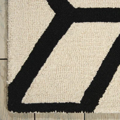 The Rug Seller Linear Rugs LIN01 in Ivory and Black