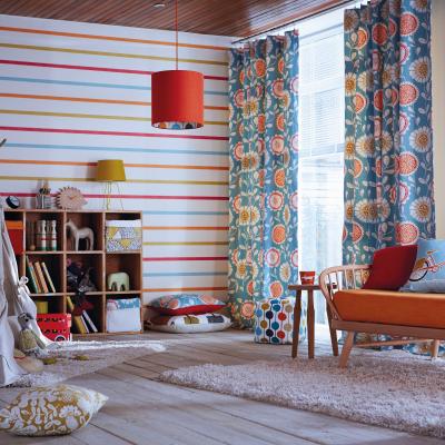 The Rug Seller Hoppa Stripe Wallpaper 111113 by Scion in Poppy Tangerine Sulphur&nbsp;Roll