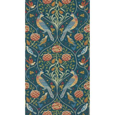 The Rug Seller Seasons By May Wallpaper 216686 by Morris & Co in Indigo Blue&nbsp;Roll