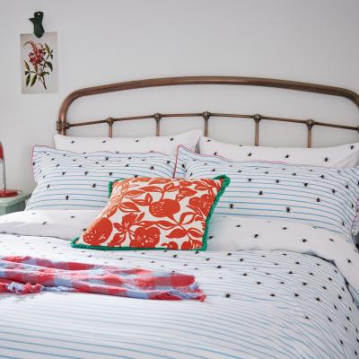 The Rug Seller Botanical Bee Striped Bedding Set By Joules in Multi&nbsp;200x200cm