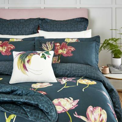 The Rug Seller Tulipomania Designer Bedding Duvet Cover and Pillowcase By Sanderson in Ink&nbsp;230x220cm