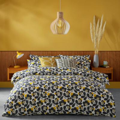 The Rug Seller Japonica Flower Bedding Duvet Cover and Pillowcase by Orla Kiely in Dandelion Graphite&nbsp;135x200cm