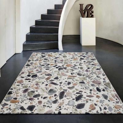 The Rug Seller Galleria Modern Abstract Carved Terrazzo rugs 63668 6747 in Cream
