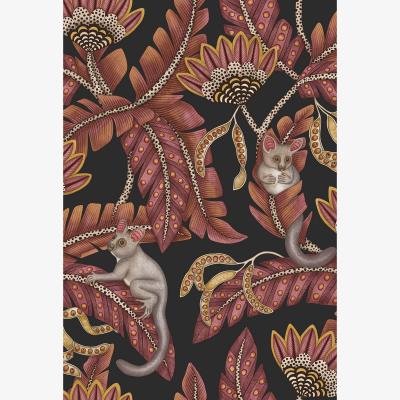 The Rug Seller Bush Baby Wallpaper 119 7033 by Cole & Son in Crimson Red&nbsp;Roll