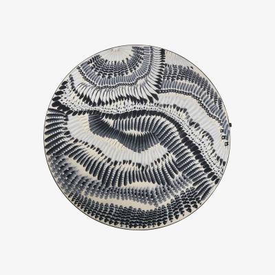 The Rug Seller Prete moi Ta Plume jais Circle round rugs by Designer Christian Lacroix