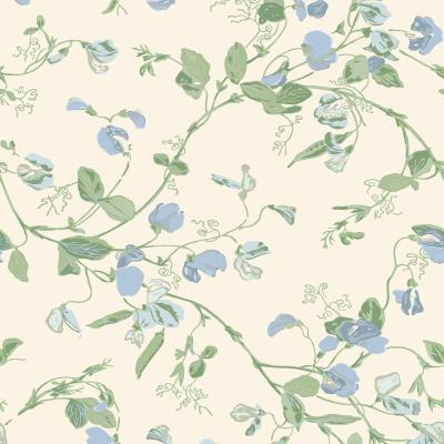 The Rug Seller Sweet Pea Wallpaper 100 6031 by Cole & Son in Cerulean Sky Blue&nbsp;Roll