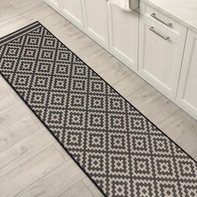 The Rug Seller Patio PAT12 Diamond Indoor Outdoor Runner Rugs in Black White&nbsp;66x240cm