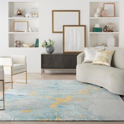 The Rug Seller Prismatic Abstract Rugs PRS26 by Nourison in Seafoam Gold114x175cm