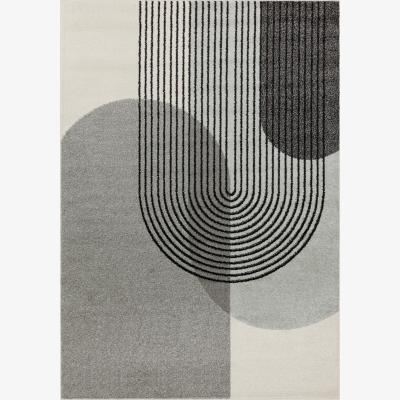 The Rug Seller Muse MU14 Geometric Stripe Woven Rugs in Grey