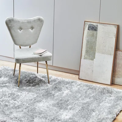 The Rug Seller Nimbus Shaggy Rugs in Silver