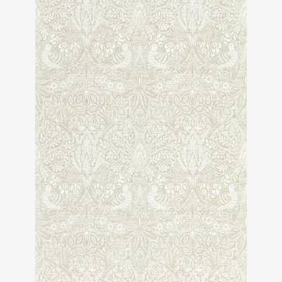 The Rug Seller Pure Dove and Rose Wallpaper 216521 by Morris & Co in White Clover&nbsp;Roll