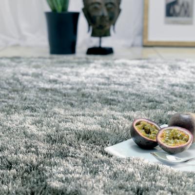 The Rug Seller Whisper Shiney Shaggy Rugs in Tungsten