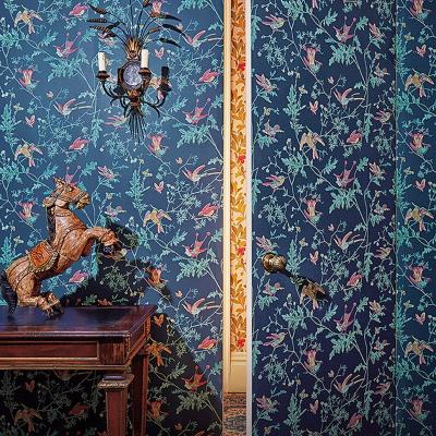 The Rug Seller Hummingbirds Wallpaper 100 14068 by Cole & Son in Indigo Multi&nbsp;Roll